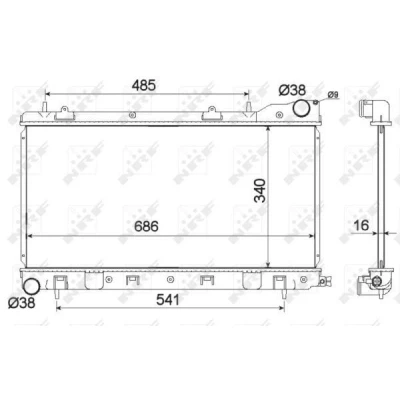Billede af NRF 53595 Radiator Aluminium 692 340 16 manuelt gear Loddet køleripper