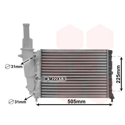 Billede af VAN WEZEL 17002138 Radiator Aluminium 435 322 23 Mekanisk fuget køleripper FIAT: Punto I Hatchback
