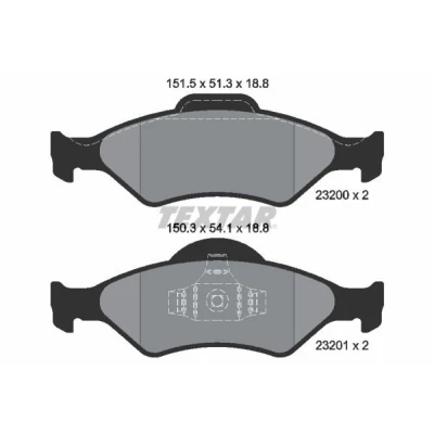 Billede af TEXTAR 2320001 Bremseklodser Ikke forberedt til slidindikator FORD: KA Hatchback, FIESTA 4