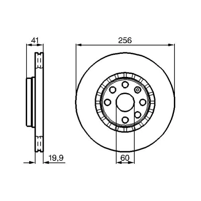 Billede af BOSCH 0 986 478 535 Bremseskiver 255,9 19,9 6 100 ventileret, indvendigt ventileret olieret med skruer OPEL: Vectra A Sedan, CC, Astra F CC