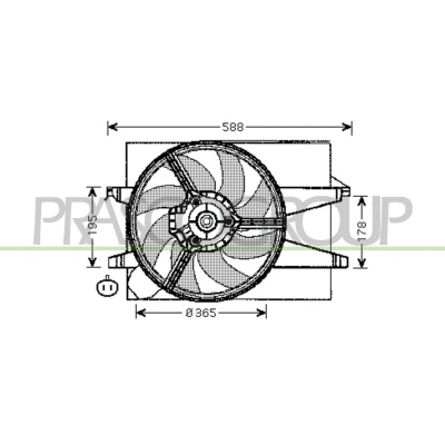 Billede af PRASCO FD340F002 Køleventilator 365mm 12V 250W