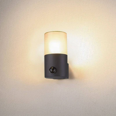 Billede af SLV Grafit udendørs væglampe cylindrisk med sensor