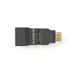 Billede af HDMI Adapter Stik Hun Guldplateret Swivel ABS Sort 1 stk. Plastikpose