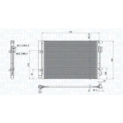 Billede af MAGNETI MARELLI 350203100800 Kondensator med tørrer 539x365,8x12 365,8 539 12