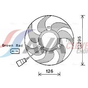 Billede af PRASCO VN7536 Køleventilator 295 12 150 VOLKSWAGEN: Golf 5, Touran I, Jetta 4, SKODA: Fabia 2, Octavia 2 Combi, II Hatchback