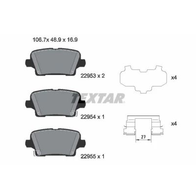 Billede af TEXTAR 2295301 Bremseklodser med akustisk advarsel for slid tilbehør OPEL: Insignia B Sports Tourer, Grand Sport