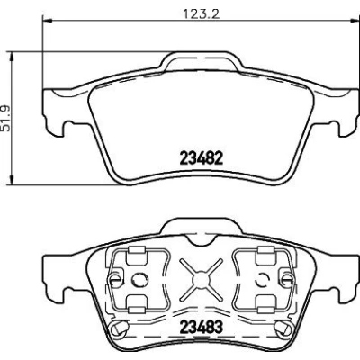 Billede af HELLA 8DB 355 009 121 Bremseklodser Ikke forberedt til slidindikator RENAULT: ESPACE 4, MEGANE 2, LAGUNA NISSAN: Primera Stationcar