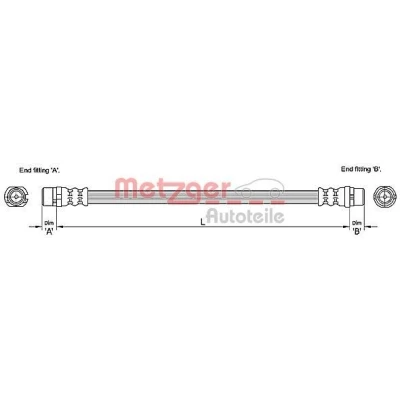 Billede af METZGER 4110251 Bremseslange 358 AUDI: A8 D3