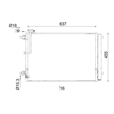 Billede af MAHLE ORIGINAL AC 949 000S Kondensator med tørrer 15 18,0 637, 637,0