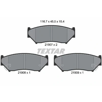 Billede af TEXTAR 2190701 Bremseklodser med akustisk advarsel for slid SUZUKI: Grand Vitara 1 SUV, Jimny SUV