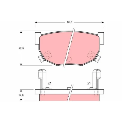 Billede af TRW GDB368 Bremseklodser med akustisk advarsel for slid NISSAN: 180SX, 300ZX Coupe