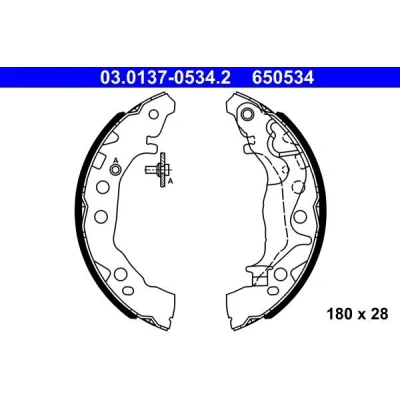 Billede af ATE 03.0137 0534.2 Bremsebakker 180 28 med arm SUZUKI: Celerio
