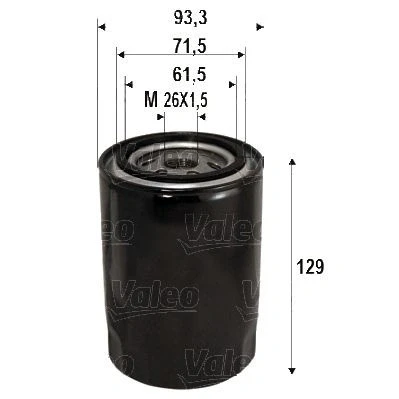Billede af VALEO 586095 Oliefilter M26x1.5 Påskruet filter KIA: SORENTO 1, HYUNDAI: H 1 Cargo, Van