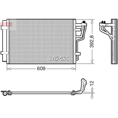 Billede af DENSO DCN41013 Kondensator med tørrer R 134a KIA: cee‘d I Hatchback, Stationcar, Pro HYUNDAI: i30 Hatchback