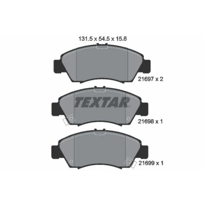 Billede af TEXTAR 2169701 Bremseklodser med akustisk advarsel for slid HONDA: Jazz 3, CIVIC 7 Hatchback, 6 Hatchback