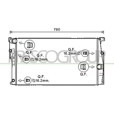 Billede af PRASCO BM028R004 Radiator Aluminium 600 331 28 med lynkobling Loddet køleripper BMW: 3 Sedan
