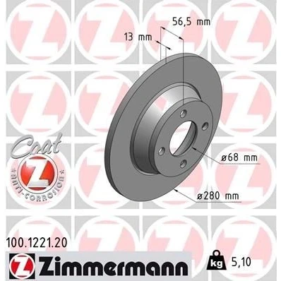 Billede af Bremseskive ZIMMERMANN 100.1221.20