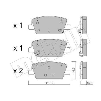 Billede af METELLI 22 1283 0 Bremseklodser med akustisk advarsel for slid