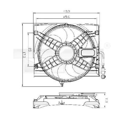 Billede af TYC 803 0011 Køleventilator 420 290 med kølerventilatorramme (karm) BMW: 3 Sedan, Cabriolet