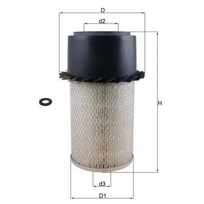 Billede af MAHLE ORIGINAL LX 17 Luftfilter 317,7 199,4, 155 Filterindsats AUDI: A4 B8 Sedan, OPEL: Vectra C CC