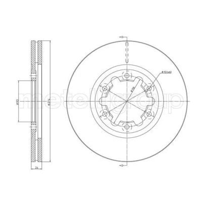 Billede af METELLI Bremseskive 273,7mm 24,0mm 6 ventileret 23 1675C Bremseskiver, Skivebremser