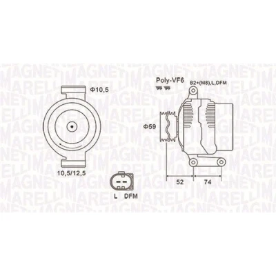 Billede af MAGNETI MARELLI 063731928010 Generator 14V 150A FIAT: Ducato III Ladvogn / Chassis, Van, FORD: Transit Mk6 Tourneo, Van