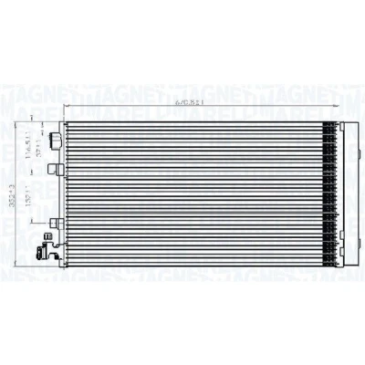 Billede af MAGNETI MARELLI 350203826000 Kondensator med tørrer 668x348x16 348 668 16 RENAULT: MEGANE 3 Grandtour, GRAND SCENIC 3, Coupe