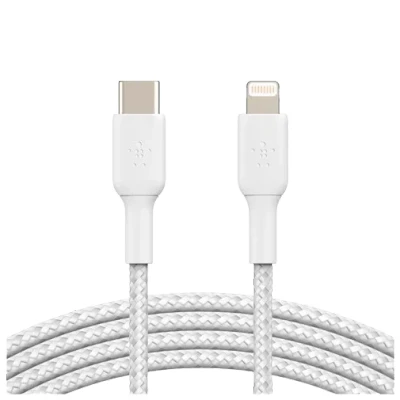 Billede af Belkin Boost Charge Lightning USB C Braided Cable 1 Meter Hvid