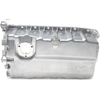 Billede af METZGER 7990010 Bundkar med olieaftapningsskrue, uden pakning hul til olie niveau sensor Aluminium trykgods VOLKSWAGEN: Passat B6 Variant, Golf 5