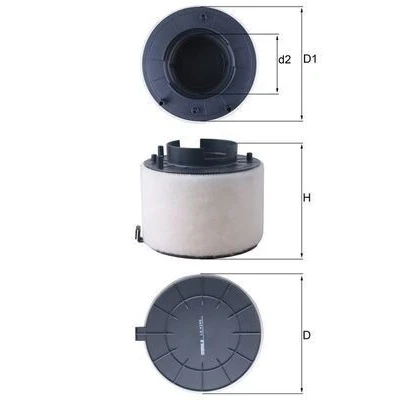 Billede af MAHLE ORIGINAL LX 4249 Luftfilter 137,5 174,0, 160 Filterindsats AUDI: A5 B8 Sportback, A4 Avant, Q5