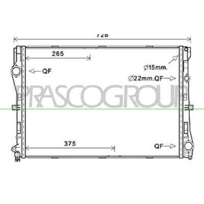 Billede af PRASCO ME442R001 Radiator Aluminium 640mm 445mm 28mm med lynkobling Loddet køleripper MERCEDES BENZ: C klasse T modell