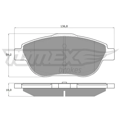 Billede af TOMEX brakes TX 16 25 Bremseklodser foraksel CITROËN: C3 II, C4 II Cactus, III, PEUGEOT: 2008 Stationcar, 208 Hatchback,