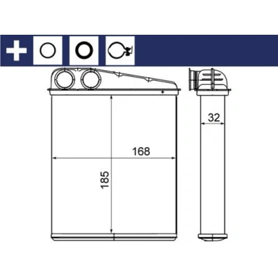Billede af MAHLE ORIGINAL AH 8 000S Varmeveksler med tilbehør tætningsring, spændeelement
