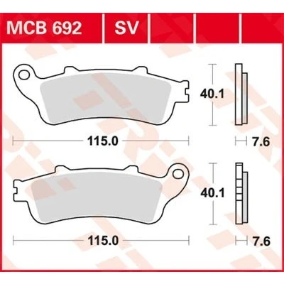 Billede af TRW Organic Allround MCB692 Bremseklodser