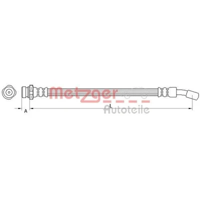 Billede af METZGER 4111032 Bremseslange 198 HYUNDAI: i30 I Hatchback, Stationcar