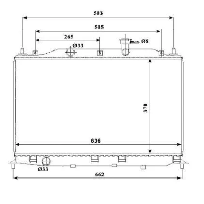 Billede af NRF 53822 Radiator Aluminium 650 370 15 Loddet køleripper