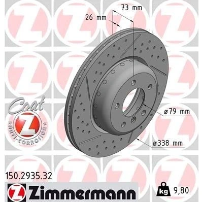 Billede af ZIMMERMANN FORMULA F COAT Z 150.2935.32 Bremseskiver BMW: 3 Touring, Sedan, 1 Hatchback