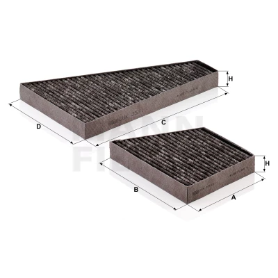 Billede af MANN FILTER CUK 35 000 2 Kabinefilter Aktivkulfilter 345, 172 221 30