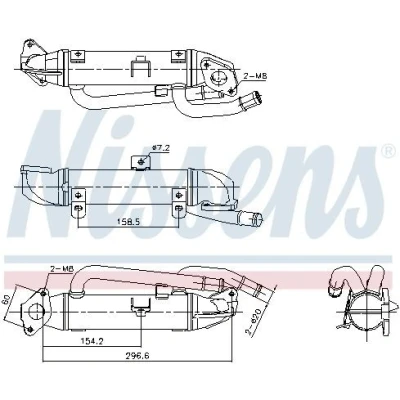 Billede af NISSENS 989414 EGR køler uden undertryk bypass AUDI: A4 B7 Avant, Sedan