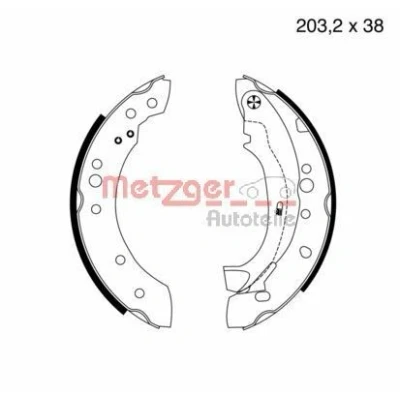 Billede af METZGER MG 961 Bremsebakker bagaksel 203,2 38 med arm CITROËN: C3 II, I Hatchback, C2 Hatchback