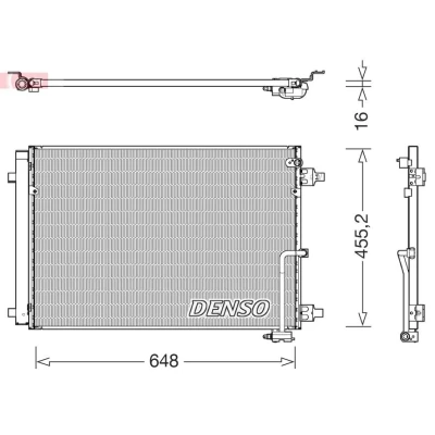 Billede af DENSO DCN02045 Kondensator med tørrer 648x440.6x16 R 134a 648