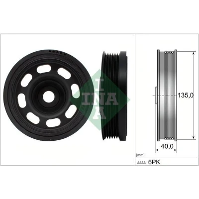Billede af INA 544 0184 10 Remskive Krumtapaksel 135 SKODA: Octavia IV Sedan, VOLKSWAGEN: Passat B8 Variant