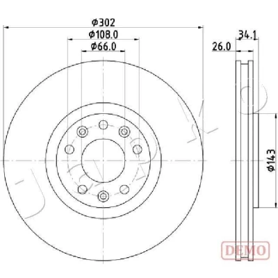 Billede af JAPKO 600635C Bremseskiver 302 26,0 indvendigt ventileret lakeret PEUGEOT: RCZ Coupe