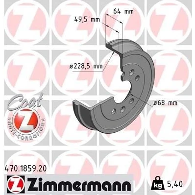 Billede af ZIMMERMANN 470.1859.20 Bremsetromler 260 DACIA: Duster SUV, II