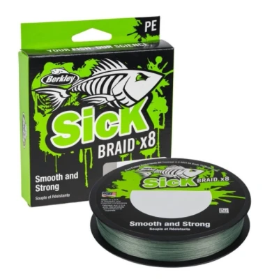 Billede af Berkley Sick Braid Moss Green 150m 0,23mm (23,6kg/52lb) Braided fishing line