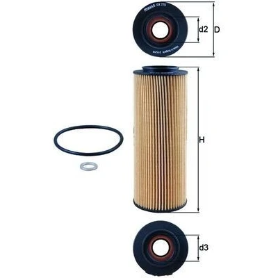 Billede af MAHLE ORIGINAL OX 775D Oliefilter Filterindsats HYUNDAI: ix55
