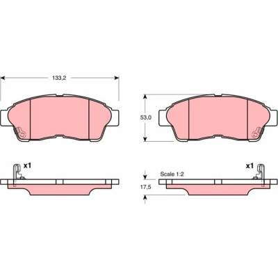 Billede af TRW GDB3147 Bremseklodser med akustisk advarsel for slid TOYOTA: Carina E Sedan, Hatchback, Celica VI Coupe