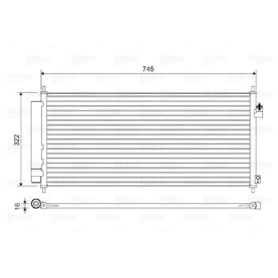 Billede af VALEO 814413 Kondensator med tørrer Aluminium 322 R 134a