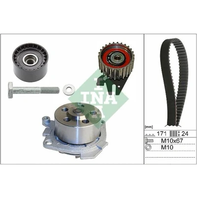 Billede af INA 530 0606 30 vandpumpe + Tandremssæt med ALFA ROMEO: Giulietta Hatchback, 159 Sedan, Sportwagon