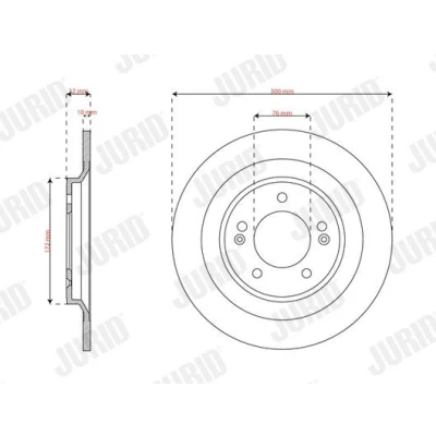 Billede af JURID Bremseskive HYUNDAI: Tucson 300mm 10mm 5 fuldstændigt coatet 563813JC 58411N7000 Bremseskiver, Skivebremser